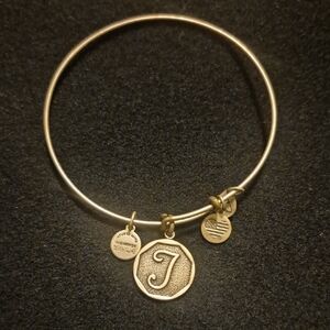 Alex and Ani Silver Charm Bracelet with Initial T